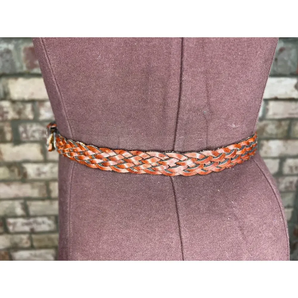 Split leather belt brown size small